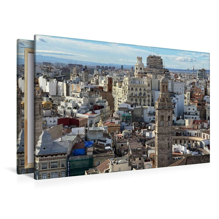 Premium Textil-Leinwand Valencia Stadtpanorama
