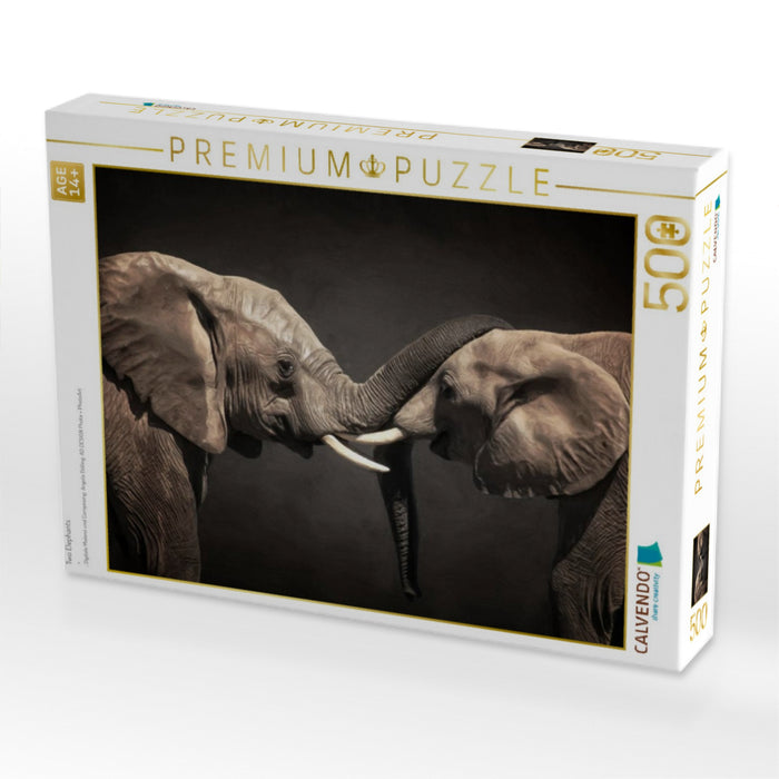 Two Elephants - CALVENDO Foto-Puzzle'