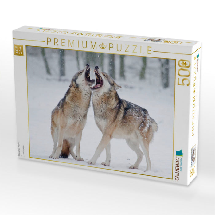Heulende Wölfe - CALVENDO Foto-Puzzle'