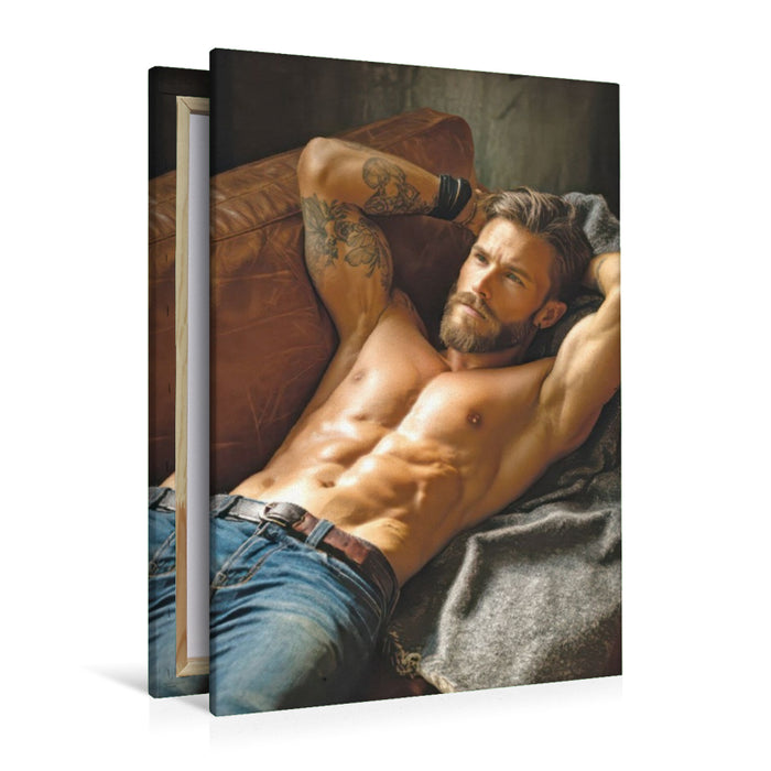 Premium Textil-Leinwand Tattoos und Männererotik
