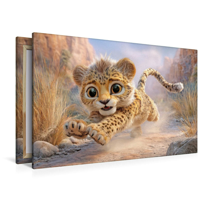 Premium Textil-Leinwand Steinzeit Leben in Illustrationen