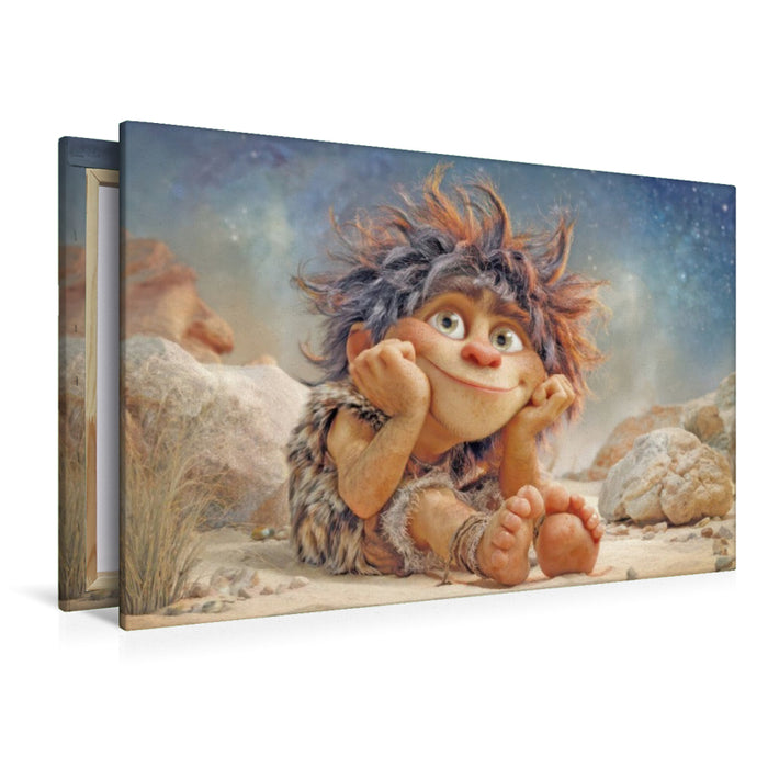 Premium Textil-Leinwand Steinzeit Leben in Illustrationen
