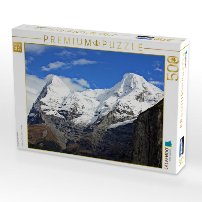 Verschneite Gipfel - CALVENDO Foto-Puzzle'