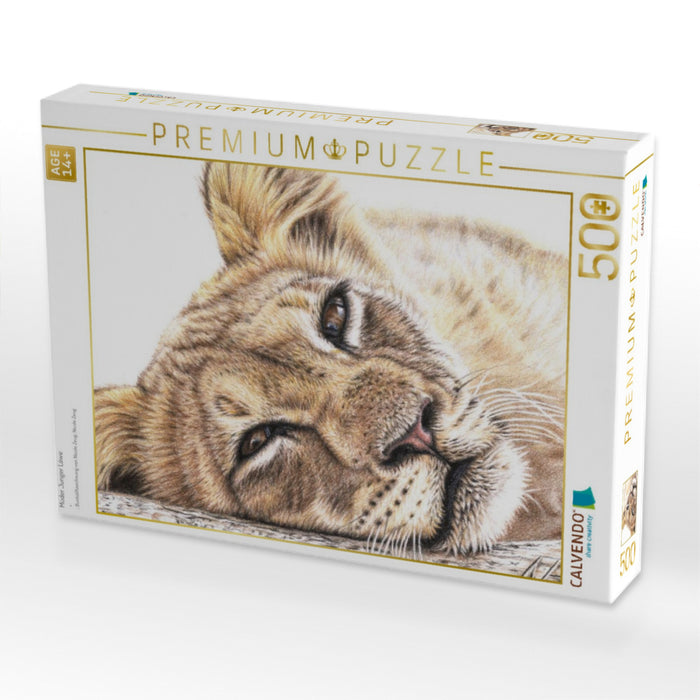 Müder Junger Löwe - CALVENDO Foto-Puzzle'