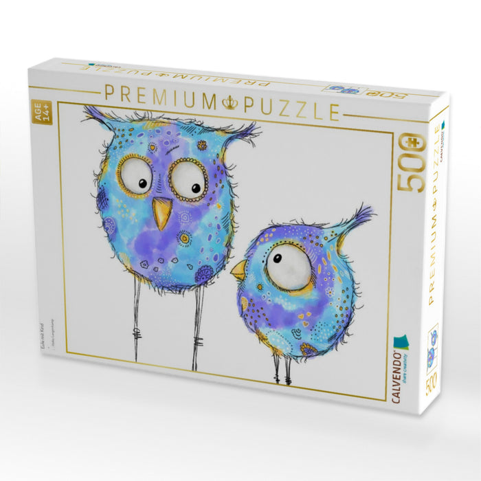 Eule mit Kind - CALVENDO Foto-Puzzle'