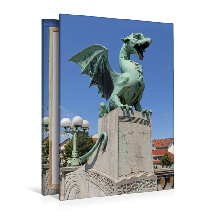 Premium Textil-Leinwand Drachen-Figur auf der Drachenbrücke