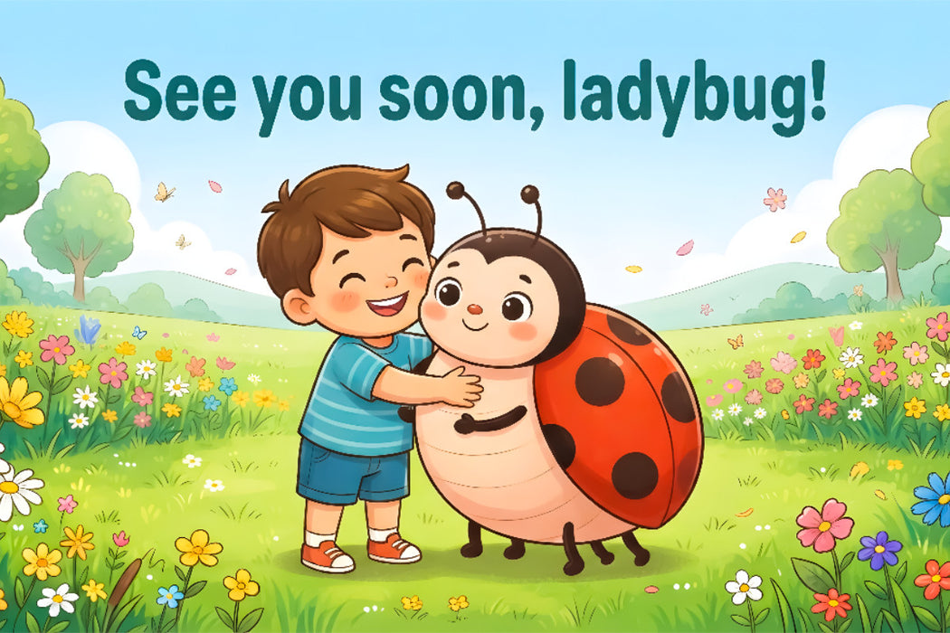 Premium Textil-Leinwand See you soon ladybug