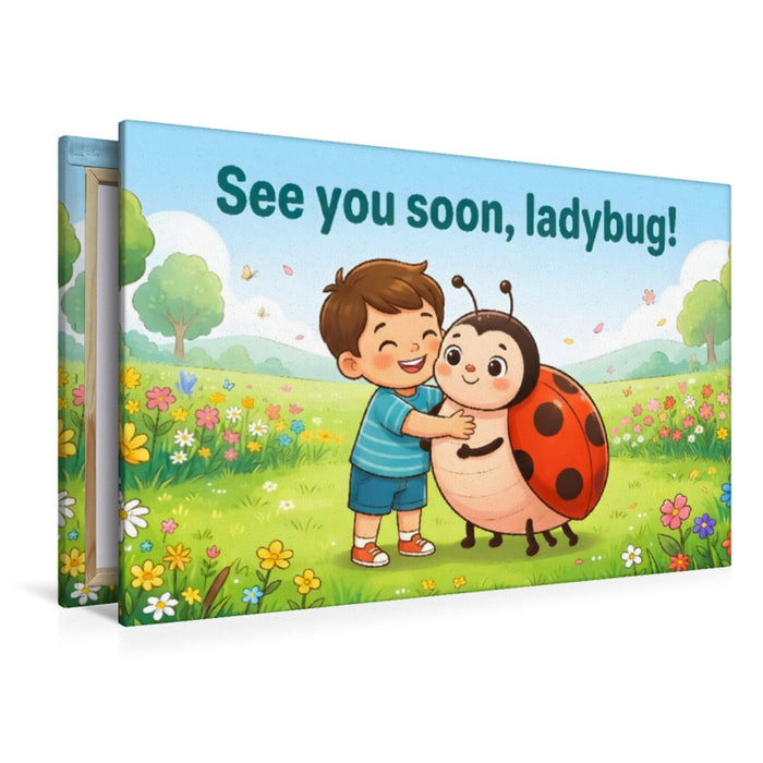 Premium Textil-Leinwand See you soon ladybug