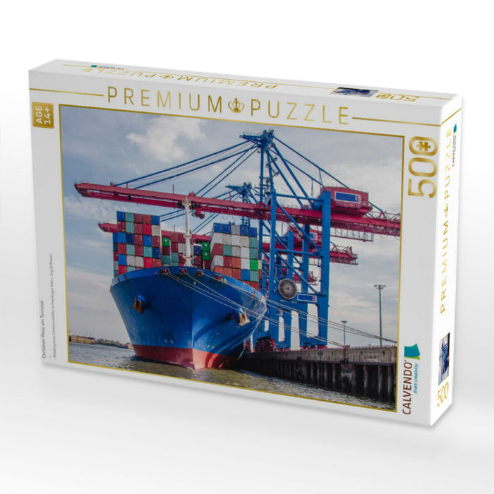 Container-Riese am Terminal - CALVENDO Foto-Puzzle'