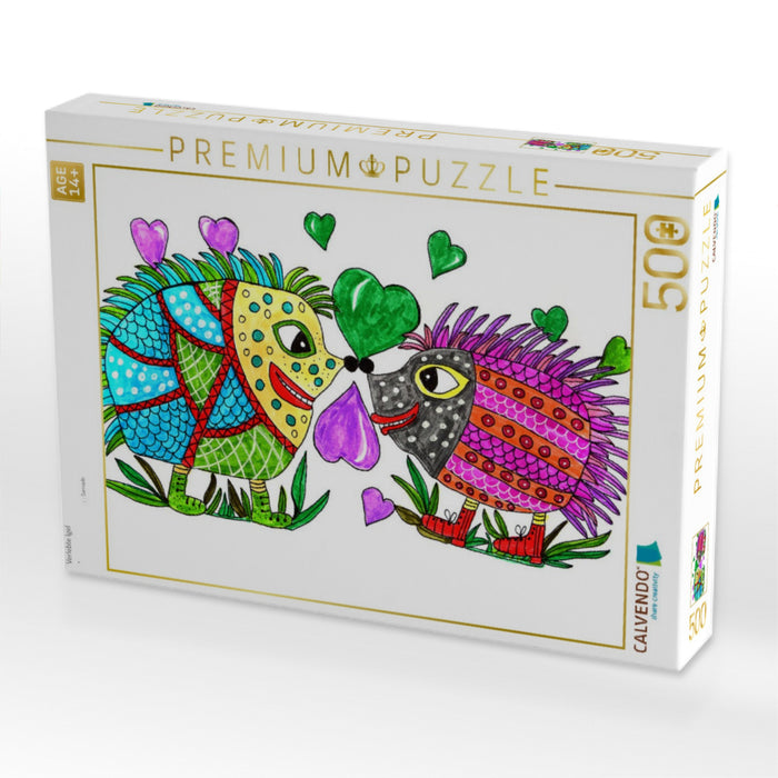 Verlebte Igel - CALVENDO Foto-Puzzle'