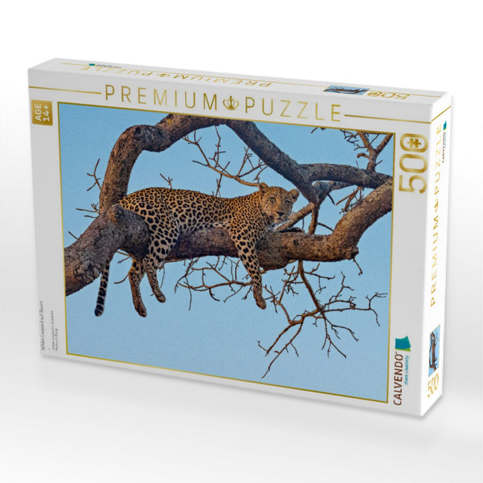 Wilder Leopard auf Baum - CALVENDO Foto-Puzzle'