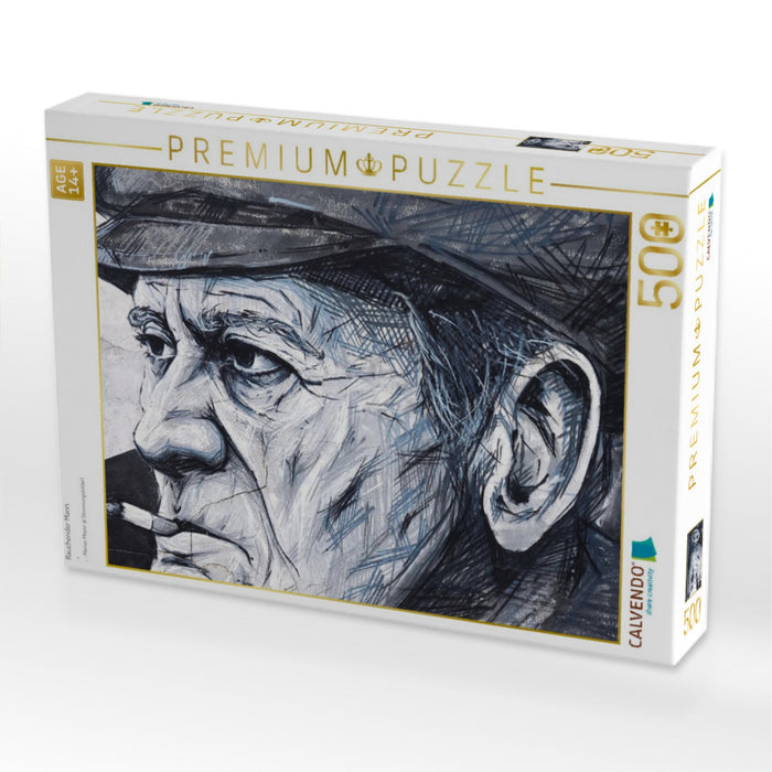 Rauchender Mann - CALVENDO Foto-Puzzle'