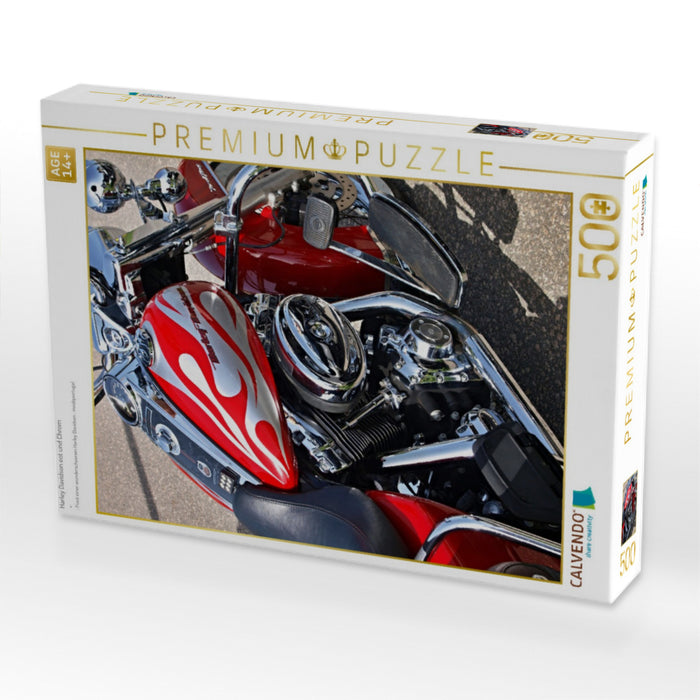 Harley Davidson eot und Chrom - CALVENDO Foto-Puzzle'