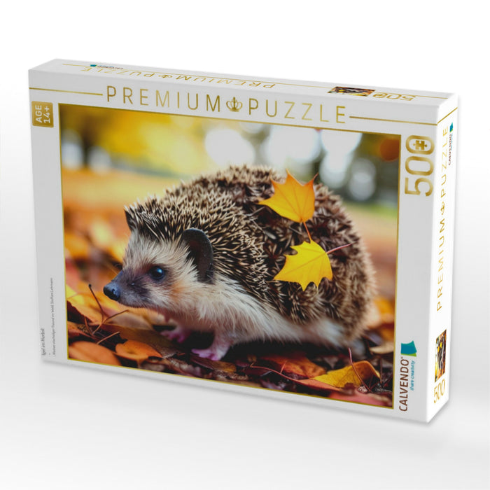 Igel im Herbst - CALVENDO Foto-Puzzle'