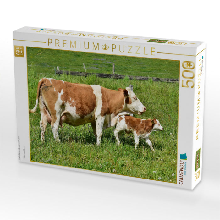 Kälbchen mit seiner Mutter - CALVENDO Foto-Puzzle'