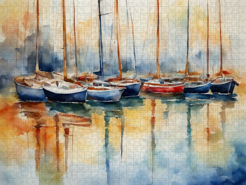 Boote im Hafen - CALVENDO Foto-Puzzle'