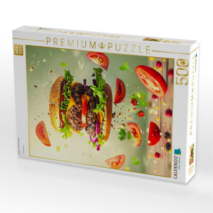 Doppel Cheesburger - CALVENDO Foto-Puzzle'