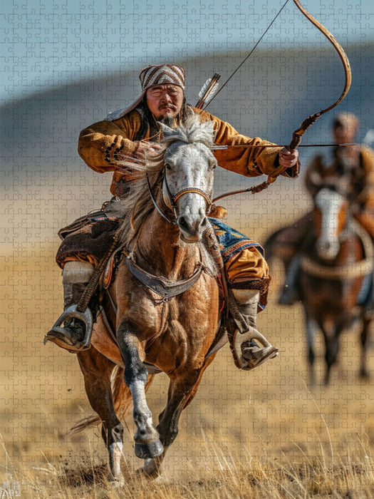 Mongolischer Reiter mit Pfeil und Bogen - CALVENDO Foto-Puzzle'