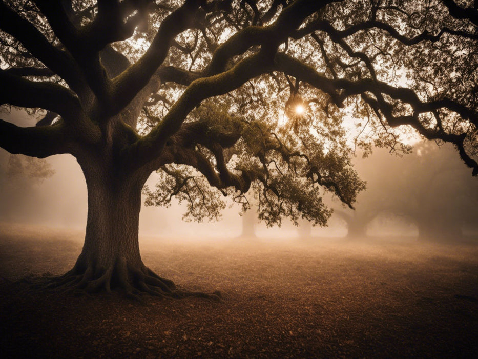 Alte Eiche im Morgennebel - CALVENDO Foto-Puzzle'