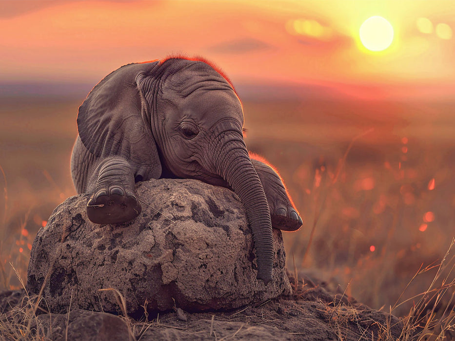 Elefantenabend - CALVENDO Foto-Puzzle'