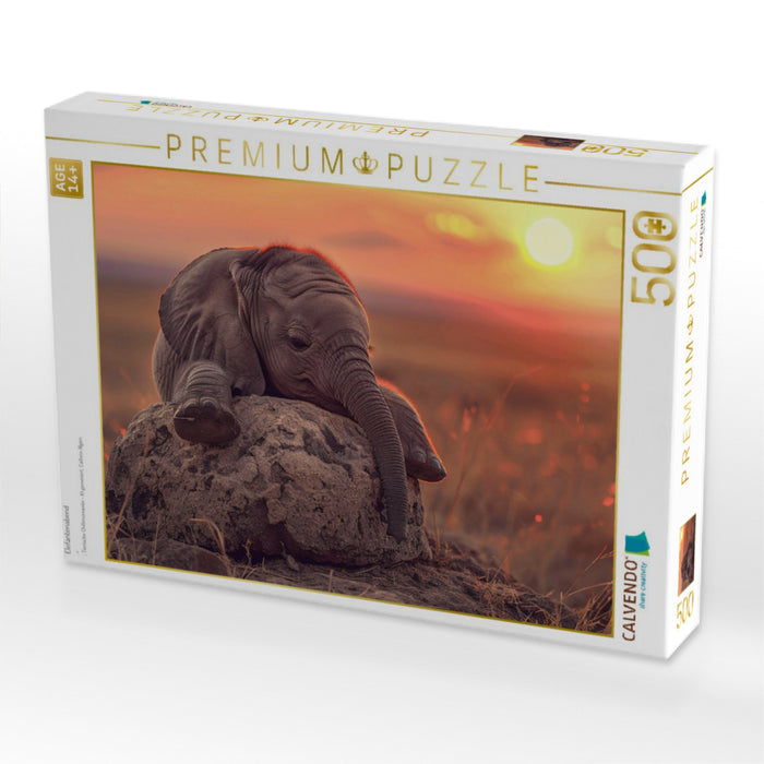 Elefantenabend - CALVENDO Foto-Puzzle'