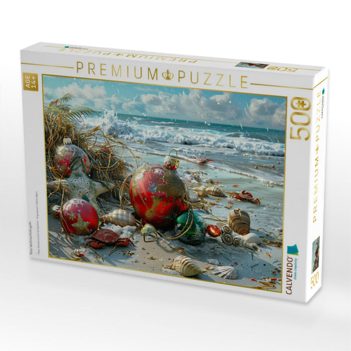 Rote Weihnachtskugeln - CALVENDO Foto-Puzzle'