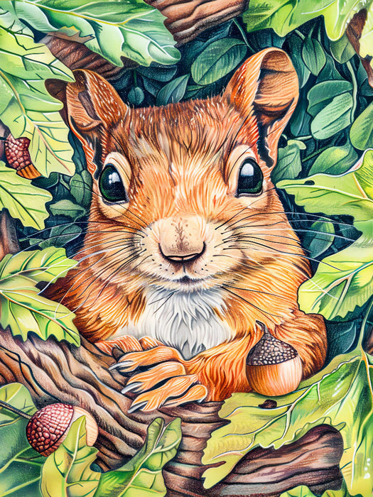 Eichhörnchen im Eichenbaum - CALVENDO Foto-Puzzle'