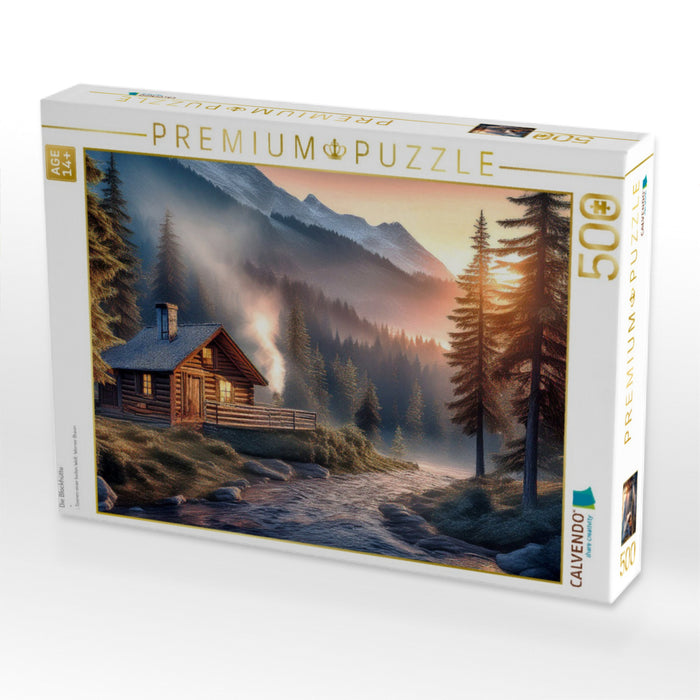 Die Blockhütte - CALVENDO Foto-Puzzle'