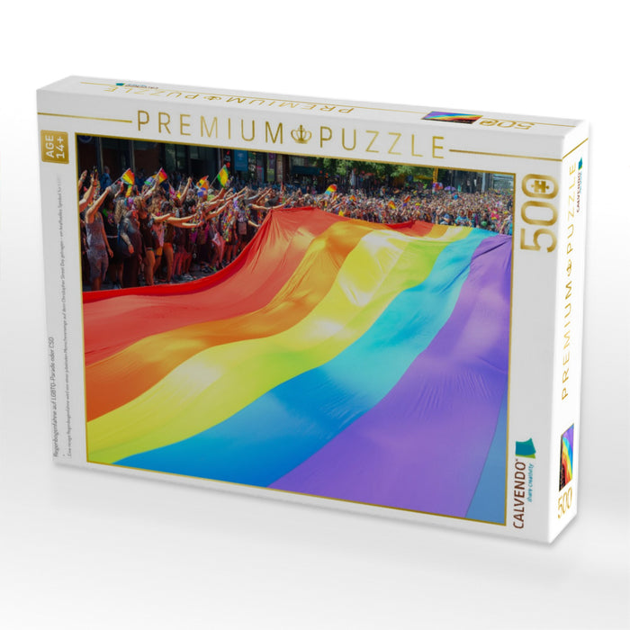 Regenbogenfahne auf LGBTQ-Parade oder CSD - CALVENDO Foto-Puzzle'
