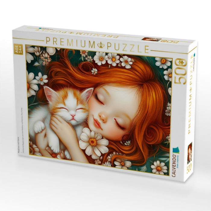 Mödchen mit Katze - CALVENDO Foto-Puzzle'