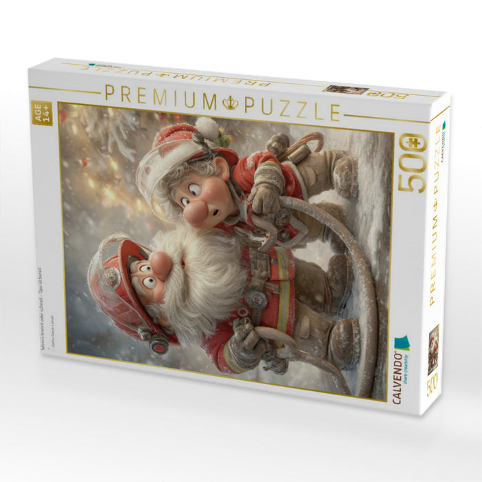 Wenn’s brennt oder schneit – Opa ist bereit - CALVENDO Foto-Puzzle'