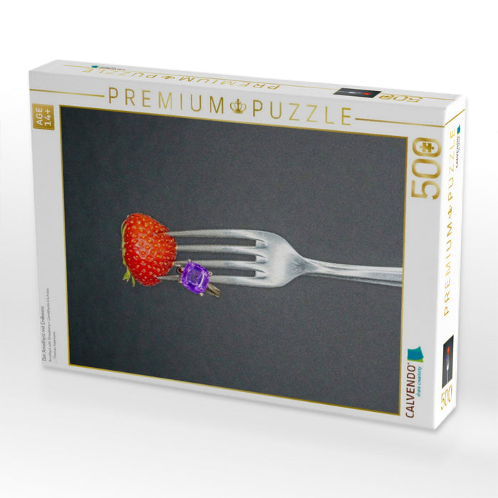 Der Amethyst mit Erdbeere - CALVENDO Foto-Puzzle'