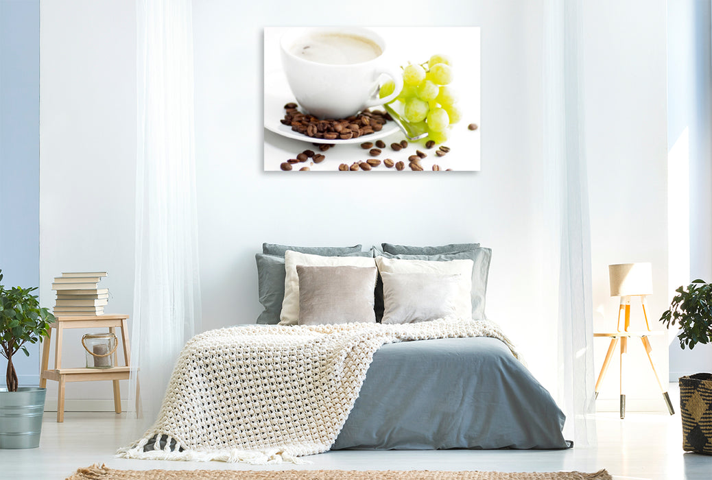 Premium Textil-Leinwand Premium Textil-Leinwand 120 cm x 80 cm quer Art Kaffee