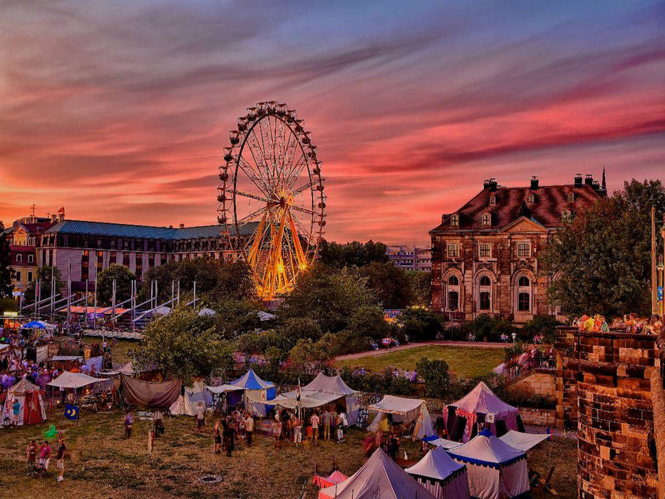 Sonnenuntergang beim Dresdner Stadtfest - CALVENDO Foto-Puzzle'