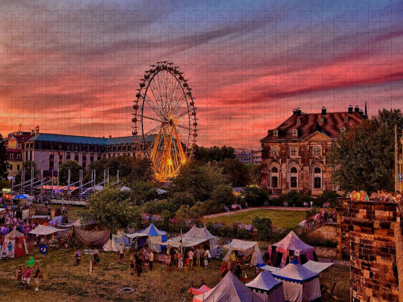 Sonnenuntergang beim Dresdner Stadtfest - CALVENDO Foto-Puzzle'