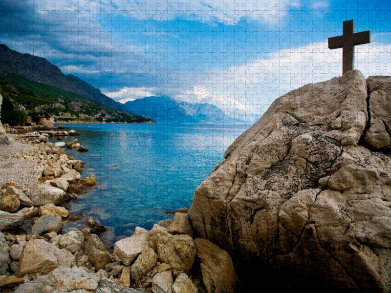 Adriatische Küste bei Split in Croatien - CALVENDO Foto-Puzzle'
