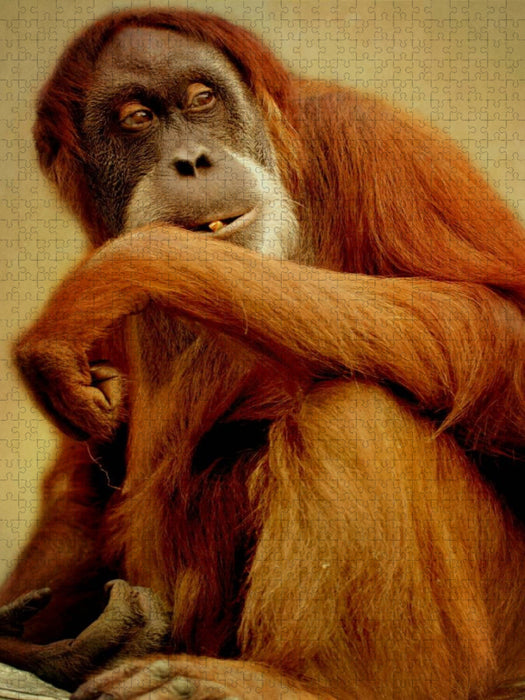 Naschender Orang Utan - CALVENDO Foto-Puzzle'