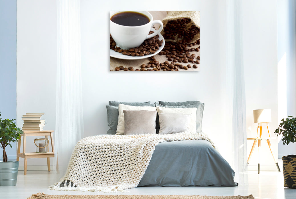 Premium Textil-Leinwand Premium Textil-Leinwand 120 cm x 80 cm quer Arabica-Kaffee