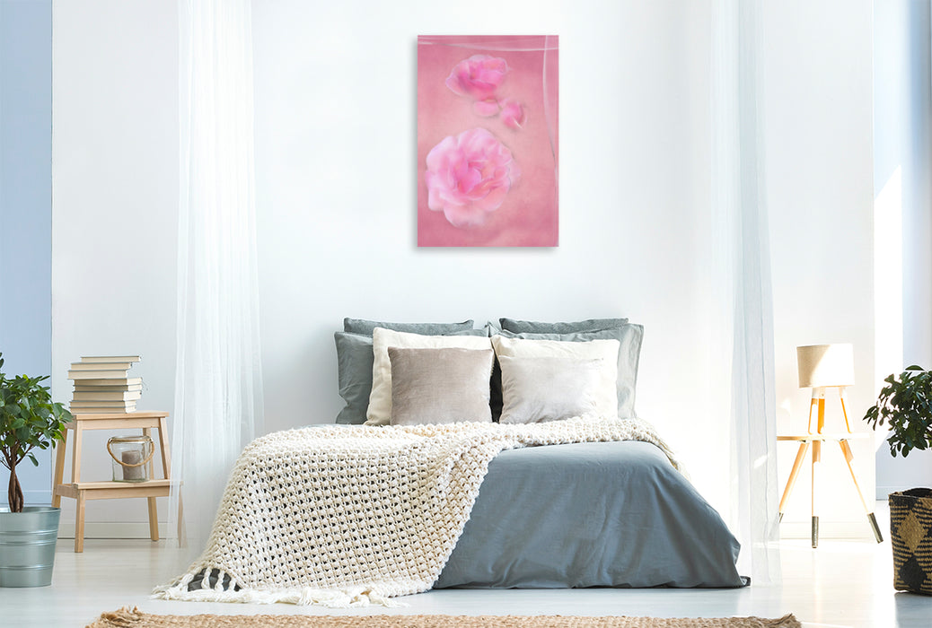 Premium Textil-Leinwand Premium Textil-Leinwand 80 cm x 120 cm  hoch Die zarten Rosenblüten
