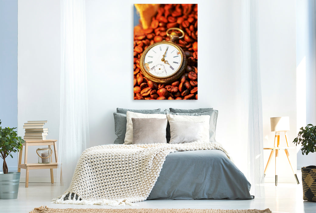 Premium Textil-Leinwand Premium Textil-Leinwand 80 cm x 120 cm  hoch Ein Motiv aus dem Kalender Kaffeezeit