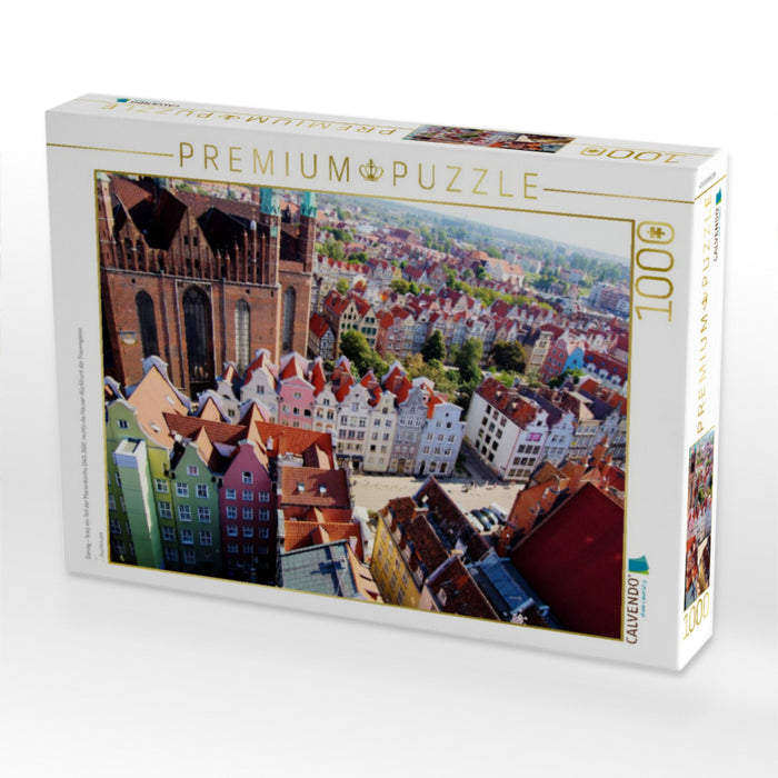 Danzig - links ein Teil der Marienkirche 1343-1502, rechts die Häuser-Rückfront der Frauengasse - CALVENDO Foto-Puzzle'