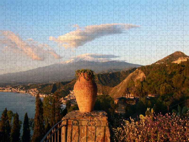 Blick zum Ätna - CALVENDO Foto-Puzzle'