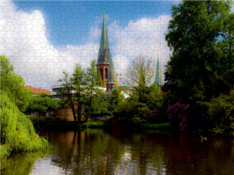 Blick auf die Lambertikirche 1000 Teile Puzzle quer - CALVENDO Foto-Puzzle'