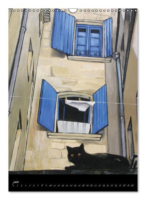 Toiles & Chats  Peintures d'Elisabeth BEGOT (Calendrier mural Calendrier perpétuel DIN A3 vertical) (CALVENDO Calendrier mensuel 2015)