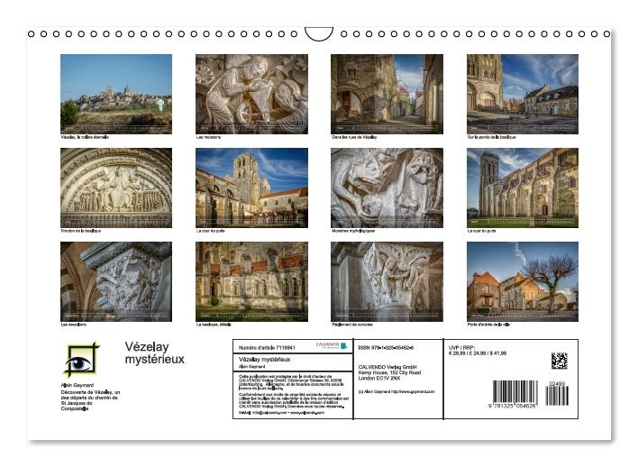 Vézelay mystérieux (Calendrier mural Calendrier perpétuel DIN A3 horizontal) (CALVENDO Calendrier mensuel 2016)