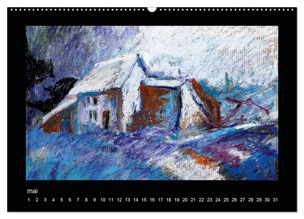 Crayons gras et Huiles de Topaze (Calendrier supérieur Calendrier perpétuel DIN A2 horizontal) (CALVENDO Calendrier supérieur 2016)