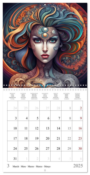 Cosmic sorceresses (CALVENDO Monthly Calendar 2025)