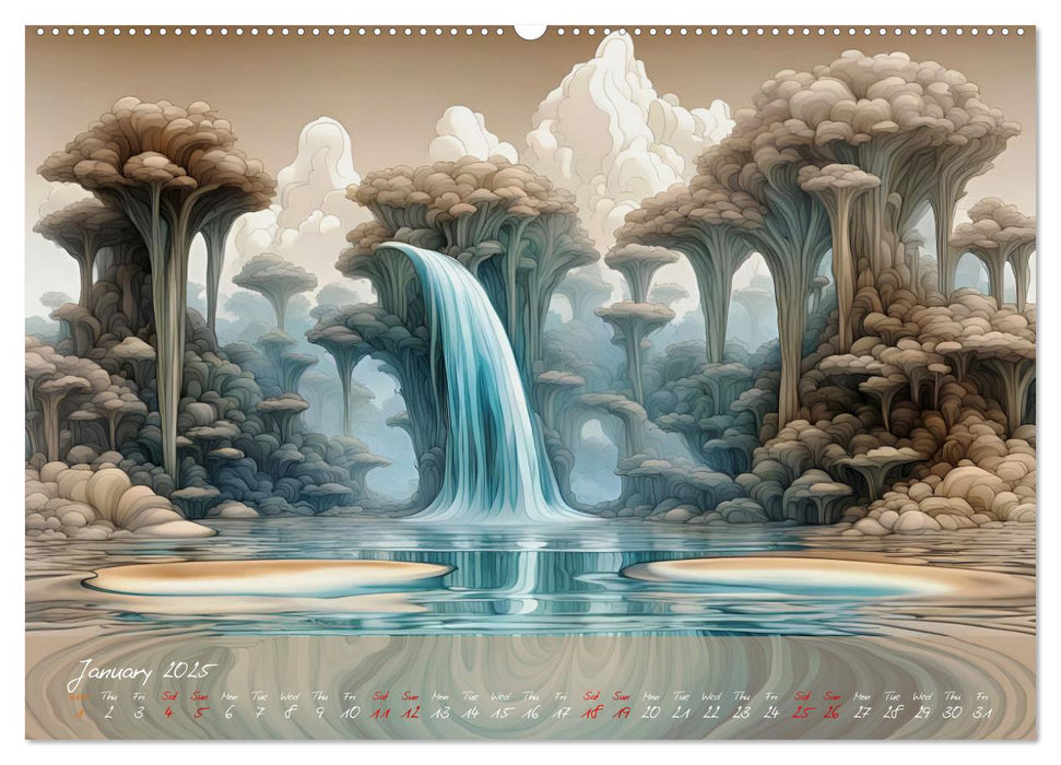 Enchanting waterfalls (CALVENDO Monthly Calendar 2025)