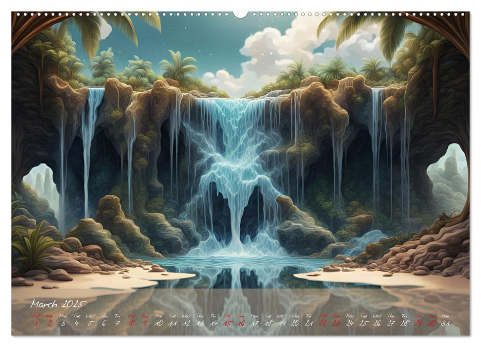 Enchanting waterfalls (CALVENDO Monthly Calendar 2025)