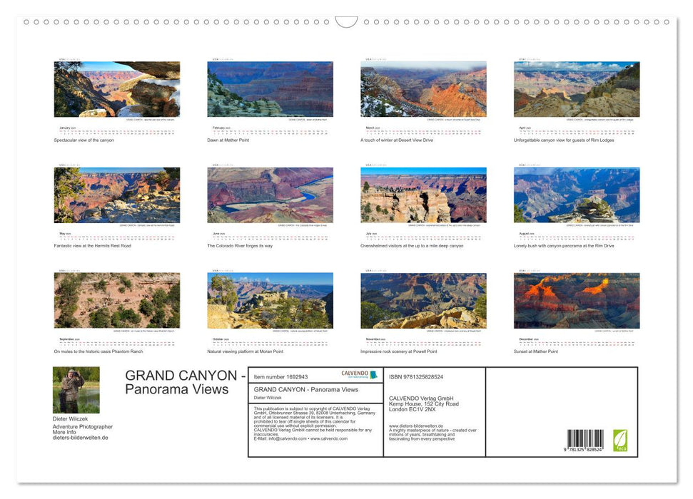 GRAND CANYON - Panorama Views (CALVENDO Monthly Calendar 2025)